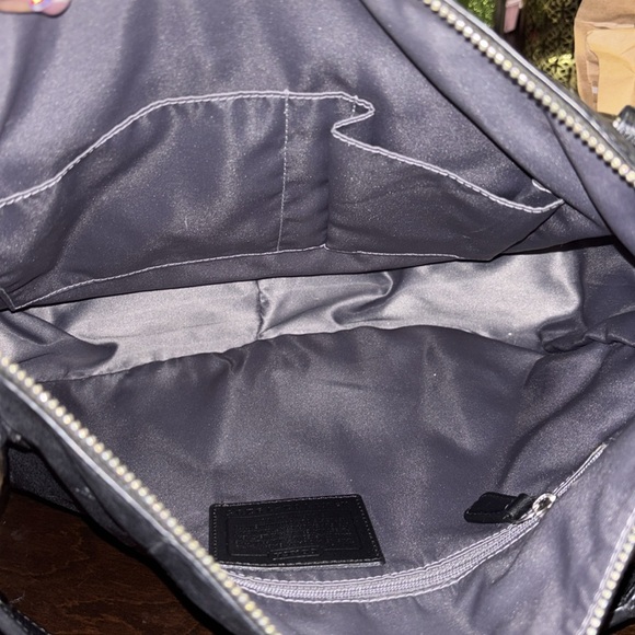 COACH Tote Bag Leather Black Solid Color - Picture 13 of 14